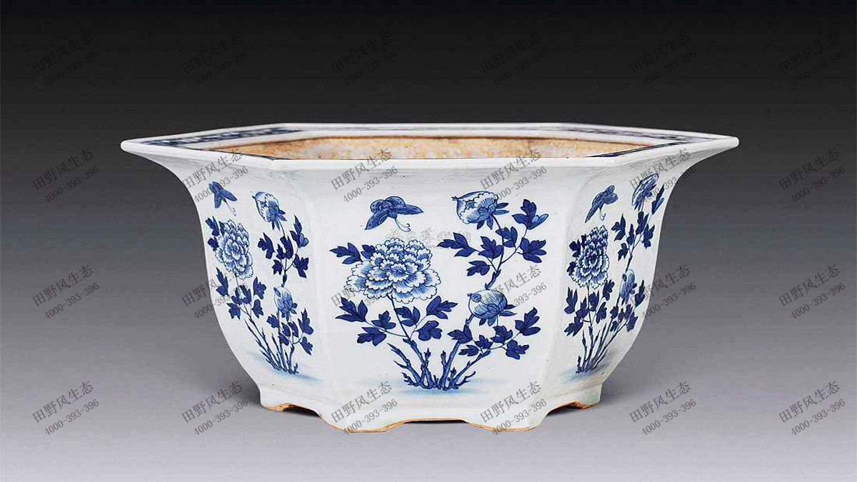 2青花瓷花盆